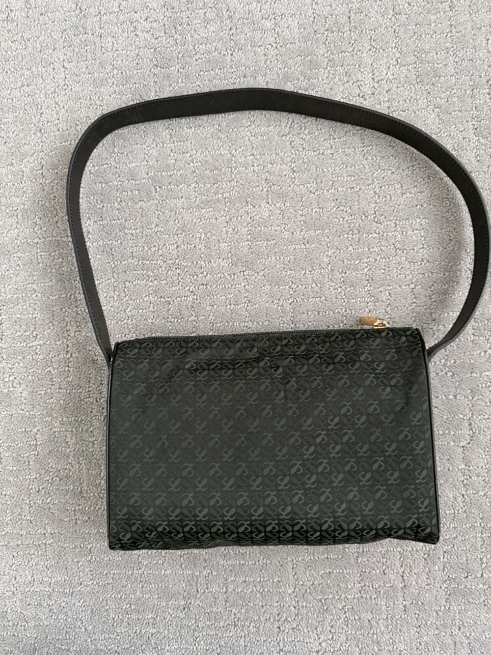 Loewe Black and Green Patterned Shoulder Bag